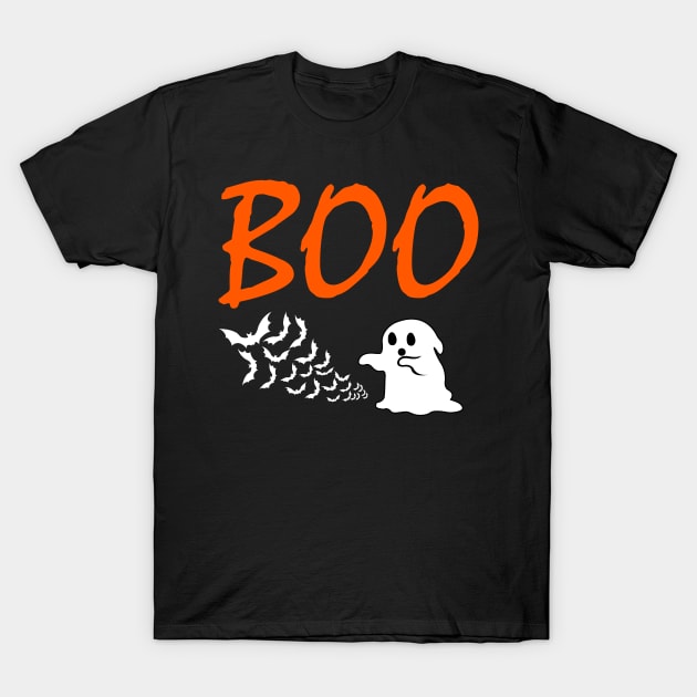 Bats are Scared of Ghosts Too Boo Ghost Halloween Gifts T-Shirt by ChrisWilson